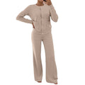 fashionfashionelegantknittingcardigansuitfemalefall and winternew arrivallazy stylecasualsweaterloose pants two