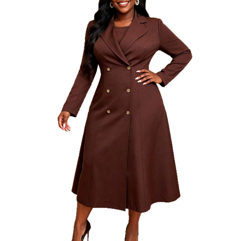 New professional dress set: blazer collar double-breasted elegant commute dress two-piece suit set