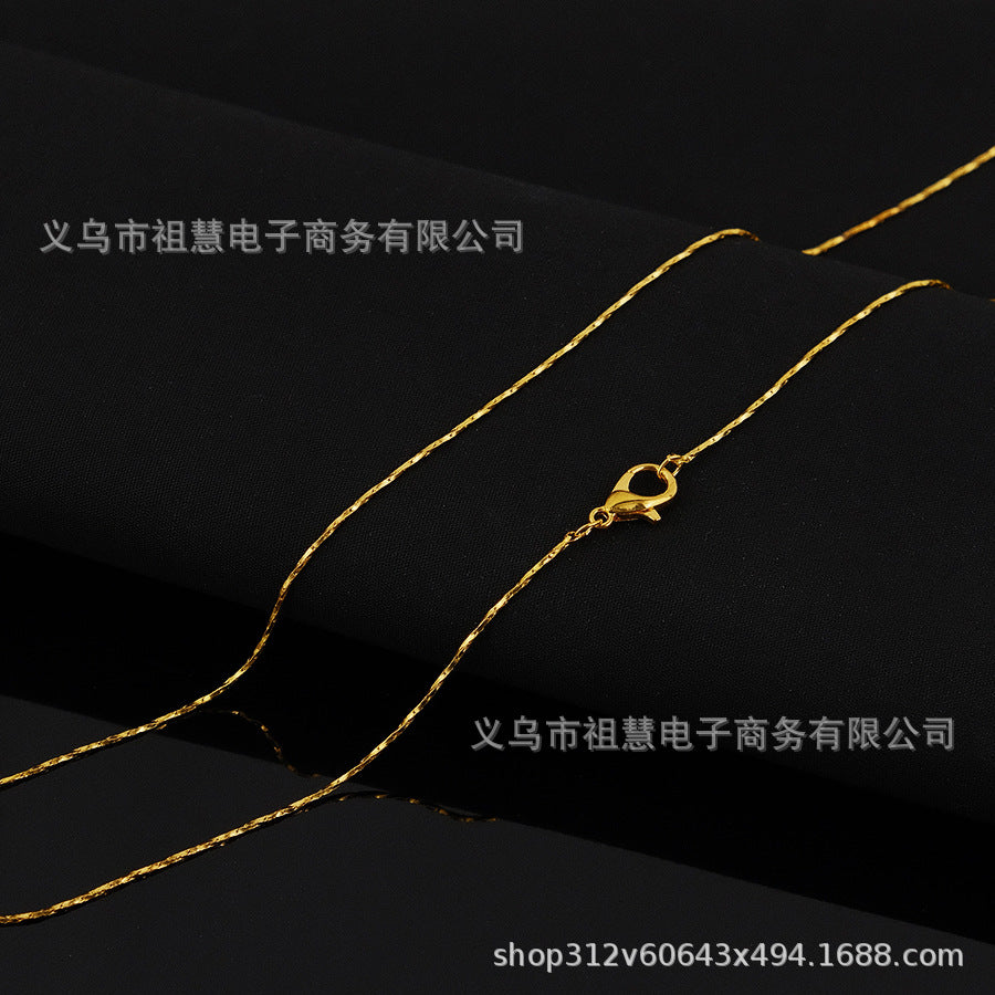 Minimalist thin round snake chain necklace women's bohemian casual charm necklace jewelry diy
