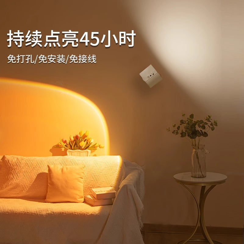 Wireless magnetic wall light - no wiring, no drilling, easy installation - perfect for bedroom bedside reading and ambient lighting