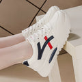 plus size women's leather sneakers - versatile, spring/autumn 2026 collection - running, flat, non-slip, fashionable casual shoes
