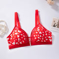 fashionsexyheartplus sizeintimatessuit women's wireless plaidprinting mesh patchwork big breast intimates
