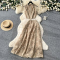 French lace cutout sleeveless two-piece set for women -  summer elegant high-end vest and midi skirt outfit