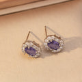 Tz8301 silver lilac earrings