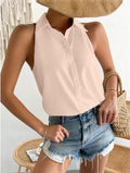 Satin sleeveless blouse for women - new spring satin top - casual commute solid color blouse - wholesale