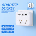 Wireless us standard power strip with usb and type-c fast charging – wall outlet extender