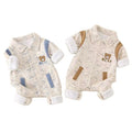 Baby outwear double-layer autum clothes baby onesie newborn spring khaki outwear clothes spring & fall crawling clothes