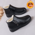Women's winter comfort boots: soft-soled ankle boots for middle-aged and elderly women, fleece-lined warm flats