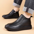 Winternew arrival genuine leather men's shoes wool fleece-linedheattechcasualeasiest for matchboots slip-on casual shoes non-slip cotton boots