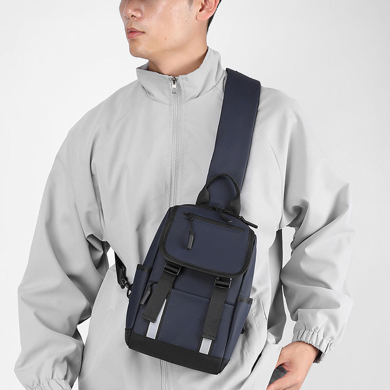 Simple outdoor travel messenger bag 2024 new business commuter shoulder bag large capacity trendy men's and women's breast bag