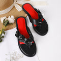 Korean style summer new women's handmade floral flip-flops, lightweight casual flat sandals - cross-border trade supply
