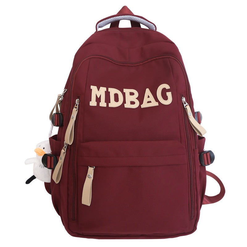 School bag large capacity female strong and durable high school junior high school students fashion versatile casual large backpack new