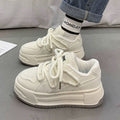 Niche stylecasual sneakers for women 2026new arrivalspringthick solejapanese style white shoespreppy style breathable sneakers