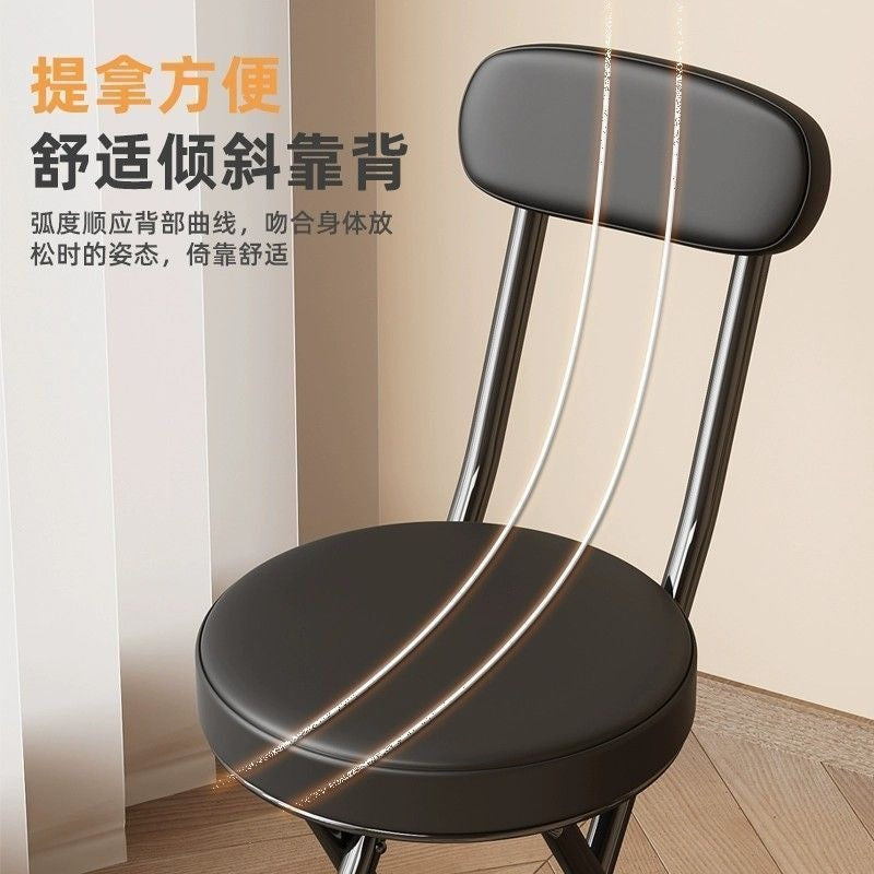 Folding chair - portable dining chair for home, dorm room, balcony, and leisure - space-saving, simple folding back chair