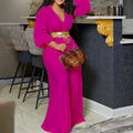 C8468   european and american summer new v-neck sexy tie-up pleated wide-leg plus size foreign trade jumpsuit