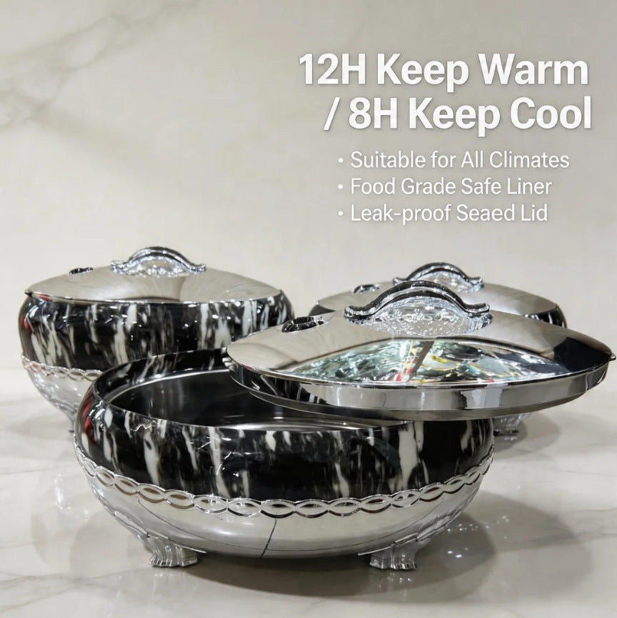 Export hot selling cross-border 3pcs crown thermal insulation box 4l5l6l food warmer thermal insulation tableware thermal insulation lunch box