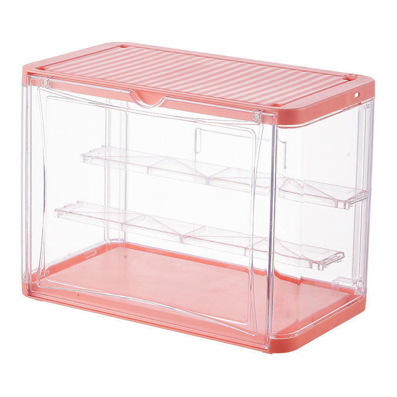 Display rack Wall-mounted dust-proof with lamp storage figure No punching Transparent household building block Toy display shelf