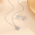 [titanium steel] necklace women's gemstone geometric pendant earrings set high-end light luxury niche clavicle chain jewelry wholesale