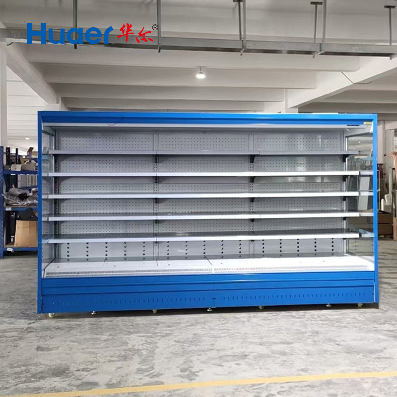 Non-standard customized large supermarket corner air curtain cabinet air-cooled fresh-keeping refrigerator fresh frozen refrigerator commercial