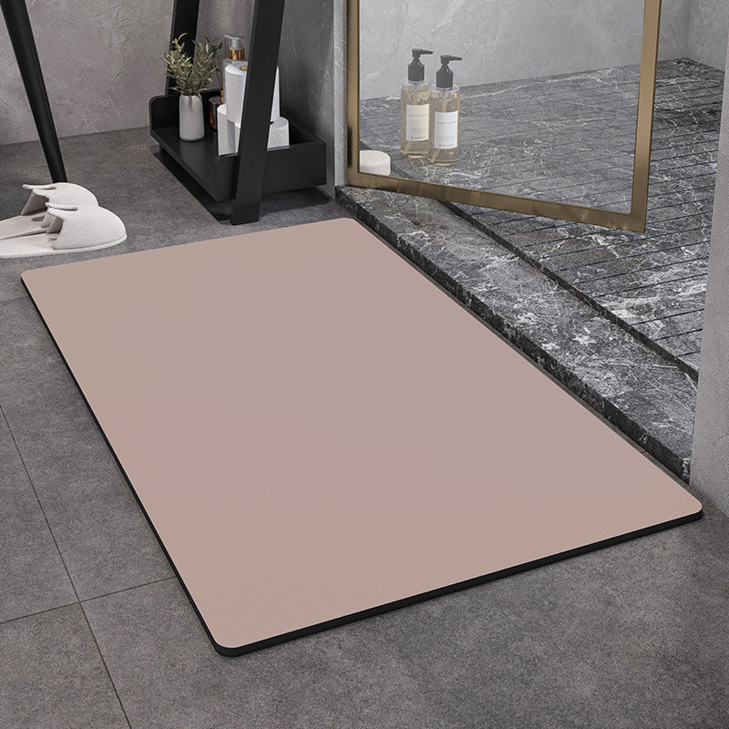 Solid color diatom mud floor mat bathroom quick-drying absorbent mat household upholstered mat bathroom square simple non-slip foot mat