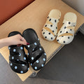 Polka dot holiday lightweight soft eva closed-toe slides - women's summer outdoor anti-slip water-resistant versatile beach sandals
