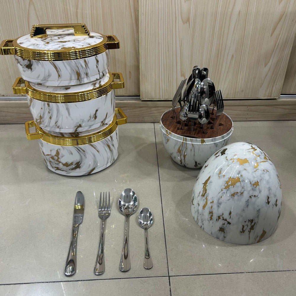 Export cross-border 3pcs double handle high-end light luxury thermal insulation box hot-selling food warmer container