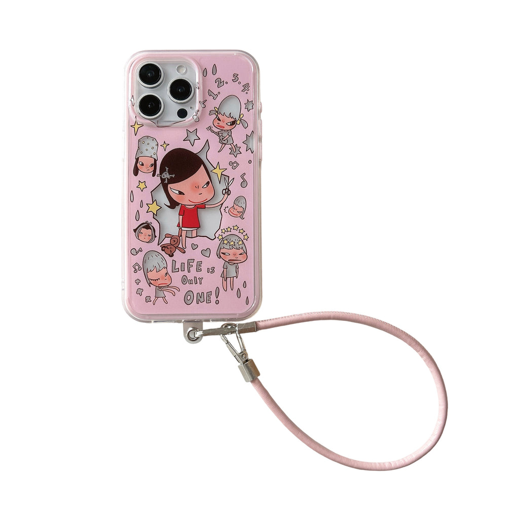 Suitable for iphone17pro bestie phone case, yoshitomo nara girl style, apple 16/15 anti-fall hard case 13