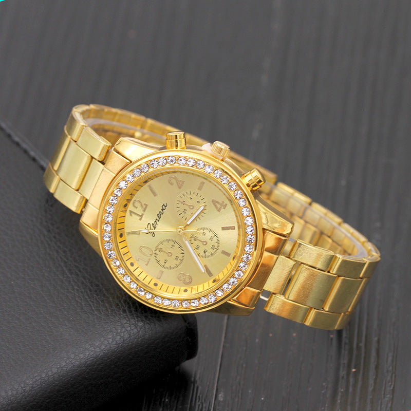 watch new arrival geneva watch diamond-encrusted alloy steel strap watch women's quartz watch watch women
