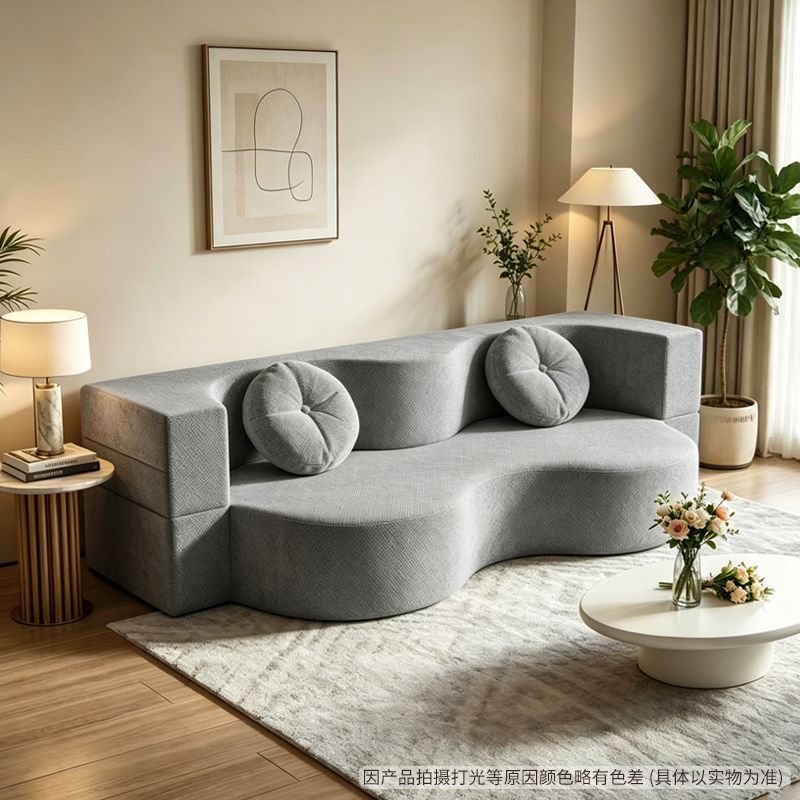Double lazy tatami fabric compression sofa bed foldablenew arrivalall-in-one molded small apartment rental sofa