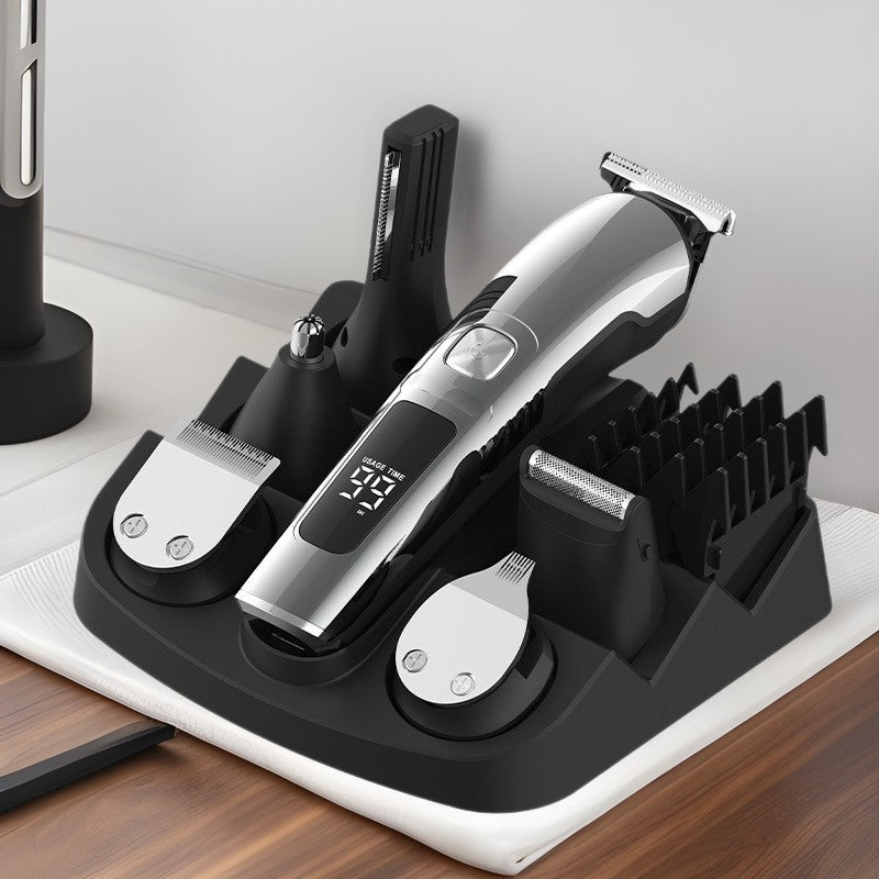 multifunctional electric hair clipper set - digital display, trimmer, shaver, hair cutting scissors, professional salon grade