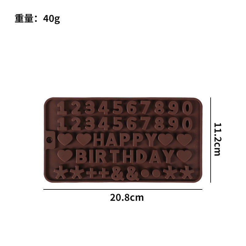 hot-selling number & letter chocolate silicone mold fondant mold - home diy baking dessert cookie mold