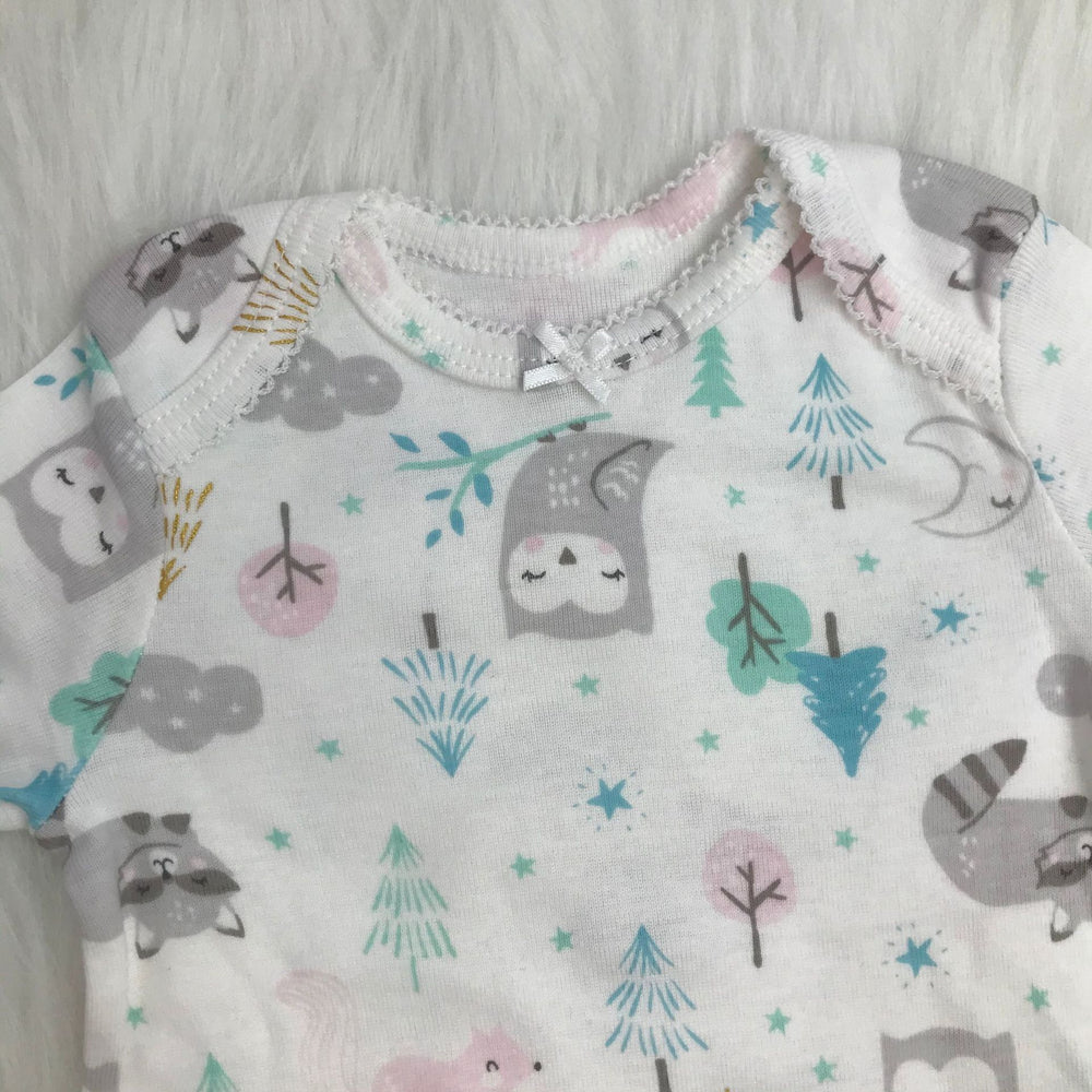 Baby girl's autumn clothes, pure cotton class a long-sleeved romper, newborn soft crawling suit, animal print bodysuit