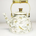 Direct sales manufacturers cross-border hot sale thousands of charming flowers, birds and flowers, rose enamel water kettle, water kettle