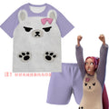 new k-pop demon slayer girl group short sleeve & shorts cartoon anime merchandise kids' pajama set loungewear