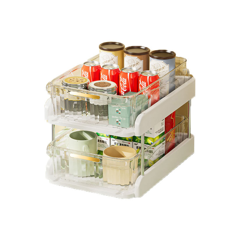 Pull-out desktop storage box, snacks, sundries, layered shelves, cosmetics, dresser, premium storage box