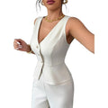 cross-border code new arrival  women's elegant commute sleeveless business suit set