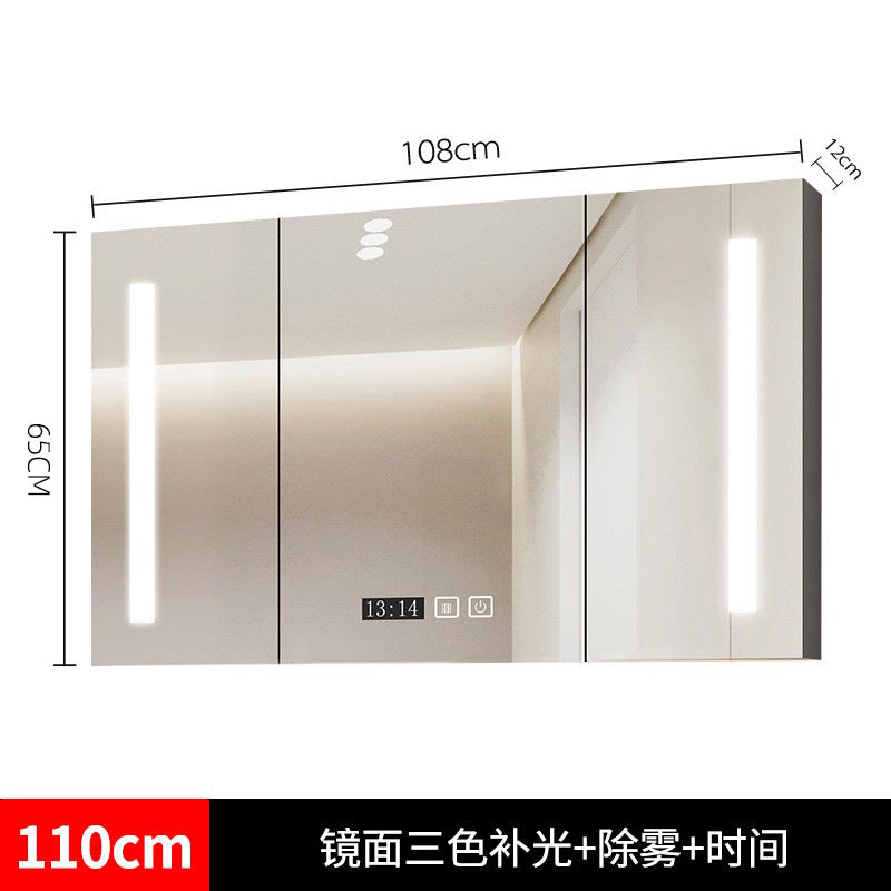 Smart bathroom mirror cabinet, separate wall-mounted bathroom with light, vanity mirror, bathroom mirror with rack storage