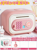 New children's cartoon piggy bank - large capacity, multi-functional, dual-mode unlocking, automatic induction money rolling savings toy