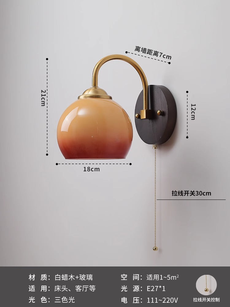 Wabi Sand cream wind antique vintage bedroom bedside wall lamp retro balcony aisle corridor background wall lamp