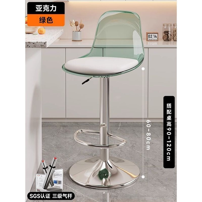 Accessible luxury scandinavian bar chair modern casual bar swivel chair for home adjustable chair front desk bar stool back chair