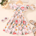 new arrival: girls' flutter sleeve floral dress (multiple colors)