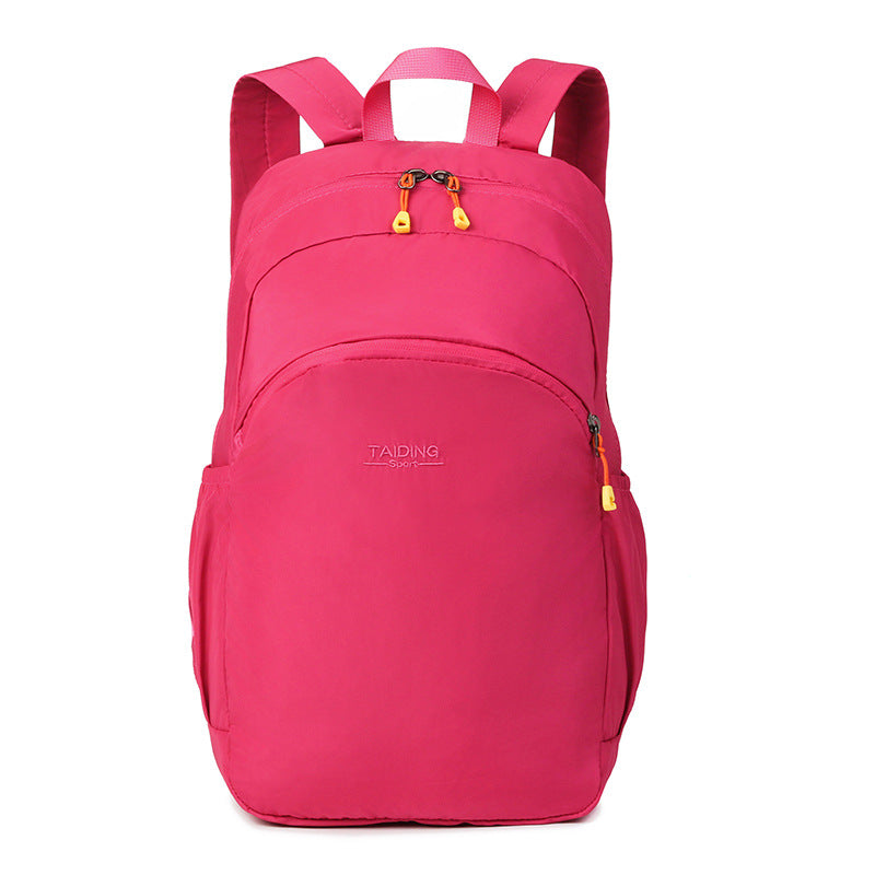 New foldable storage backpack women's travel bag simple casual nylon lightweight outdoor backpack schoolbag