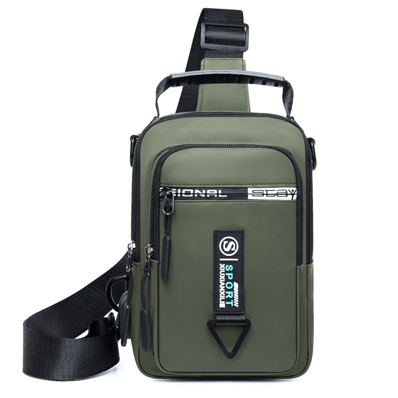 New men's breast bag trendy fashion multi-functional business commuting shoulder bag outdoor leisure travel portable messenger bag