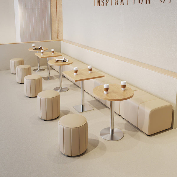 Cream log wind bench dessert cake table and chair combination can be ordered against the wall card seat sofa milk tea shop cafe