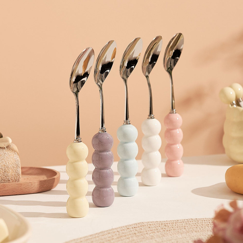 Ins candied haws stainless steel fork spoon creative dopamine high appearance spoon household tableware ball fork wholesale
