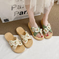 New platform sandals: 4cm chunky heel, criss-cross strap, three-flower design, women's summer outdoor slides, thick sole, non-slip, sweet beach shoes