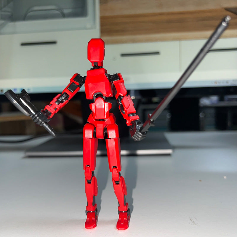 Cross-border lucky 13 multi-joint movable doll creative collage ornament puzzle building block decompression boy toy wholesale