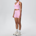 fashion seamless breathable halter back yoga suit running sports fitness yoga suit two-piece set for women