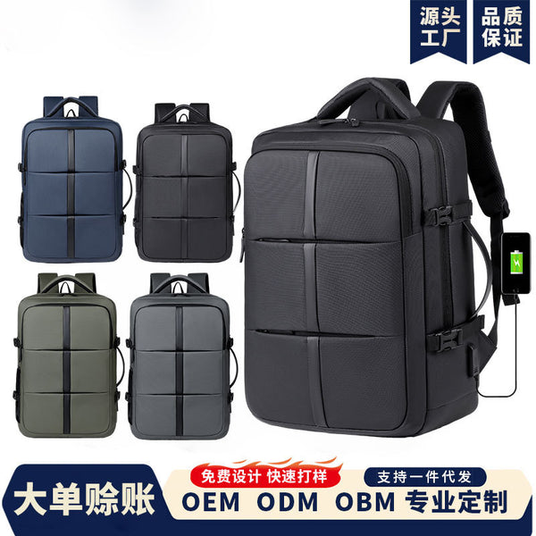 Expandable Business Trip Excursion Backpack Men's Portable Laptop Bag Multifunctional USB Charging Backpack