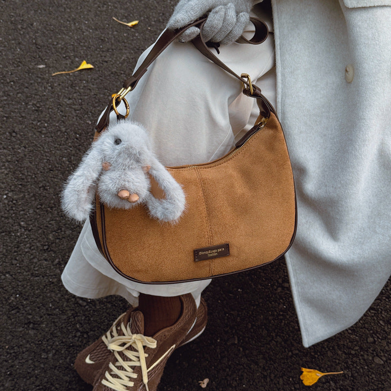 Retro frosted shoulder bag for women new arrival2025fall and winter atmosphere easiest for match armpit bag trendy texture crossbody bag